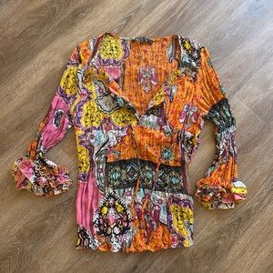 Violet & Claire Multicolor Patchwork Blouse